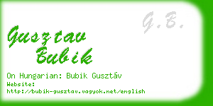 gusztav bubik business card
